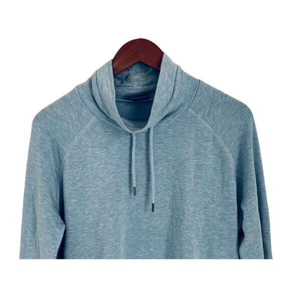 J.CREW Sweatshirt Light Blue Soft High Neck Drawstring Long Sleeve Size Med - Picture 2 of 6